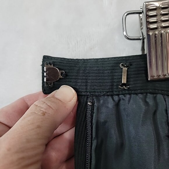 VTG Adele Simpson Ribbed Black Pencil Skirt Size 10 Side Zip Lined 100% Cotton - Picture 7 of 15